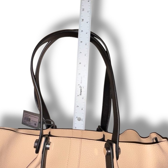 NWT ALL SAINTS Small Allington Tote with Interior Pouch - Tan/Black Handles - Picture 11 of 16